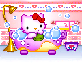 hello kitty prend son bain